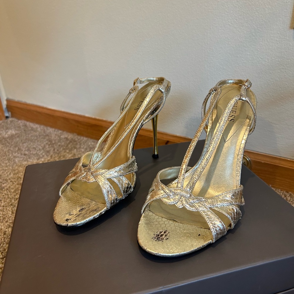 Gold Strappy Heels